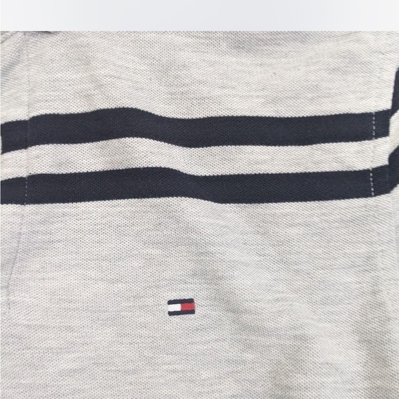 Tommy Hilfiger Gray and Blue Polo Shirt Classic Design - Picture 2 of 3